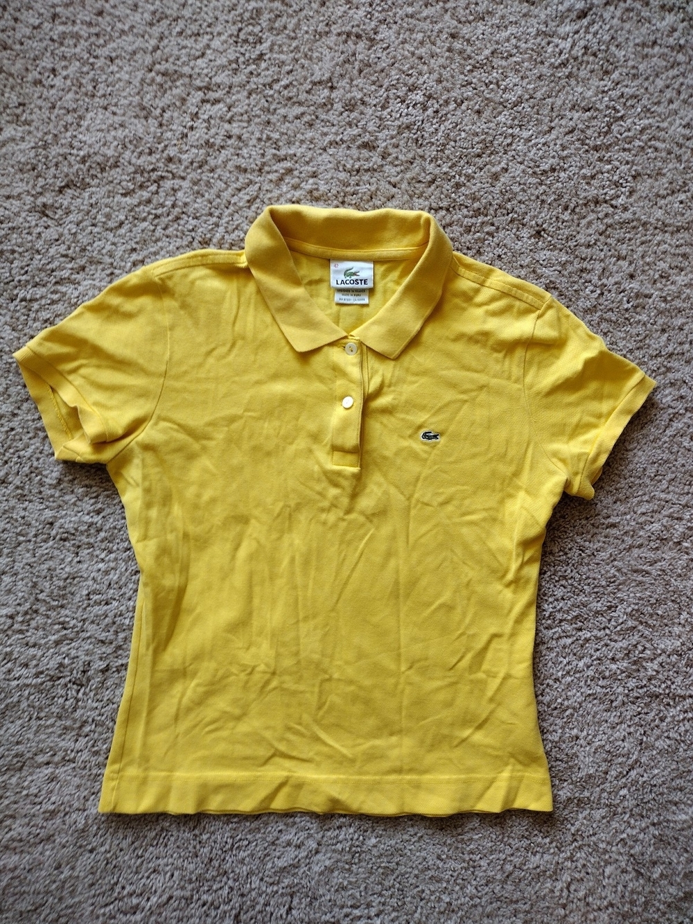 Lacoste Women's Bright Yellow Short Sleeve Polo
